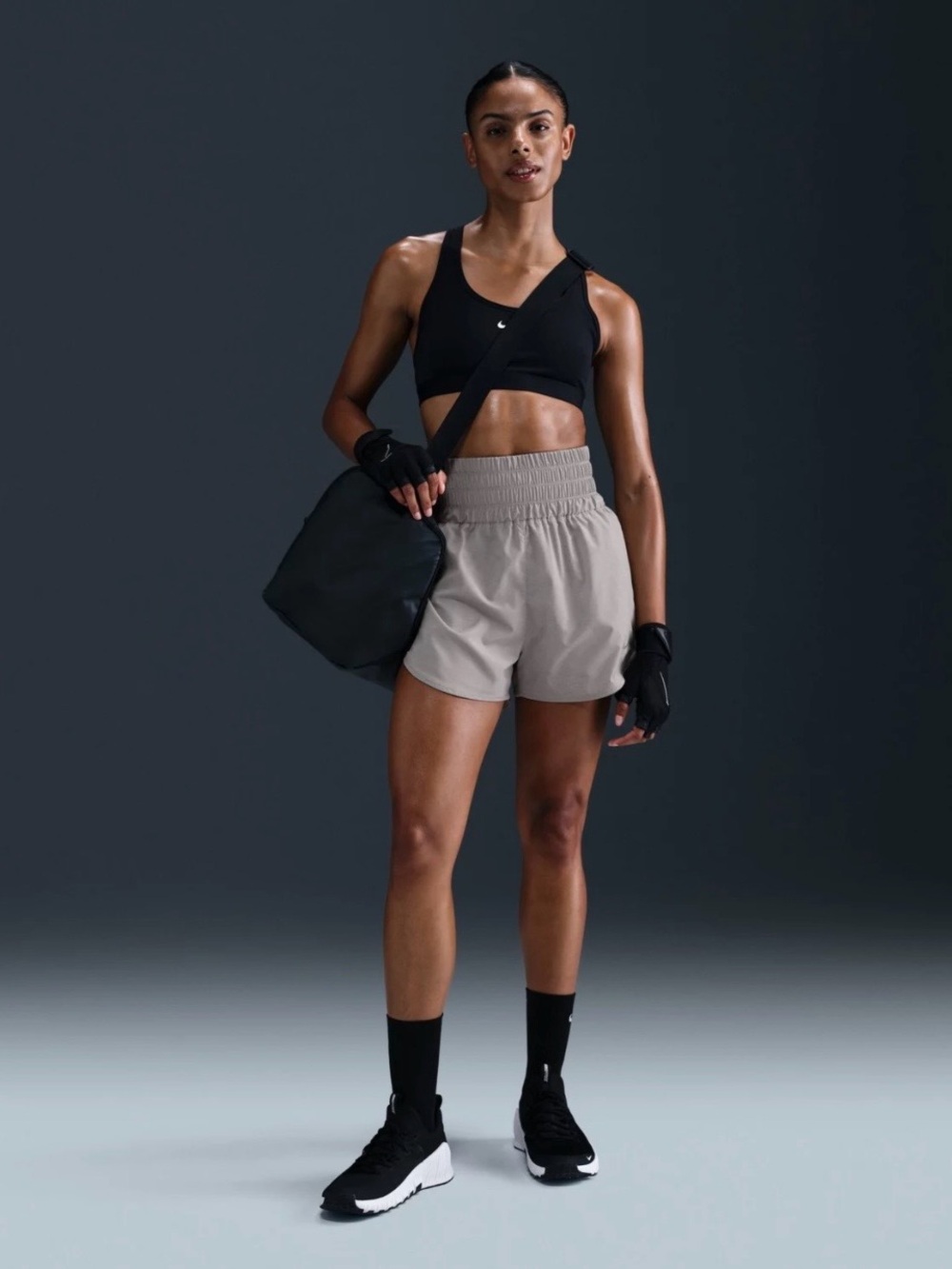 Nike One Women’s Gray Dri-FIT Ultra High-Waisted 3” Brief-Lined Shorts